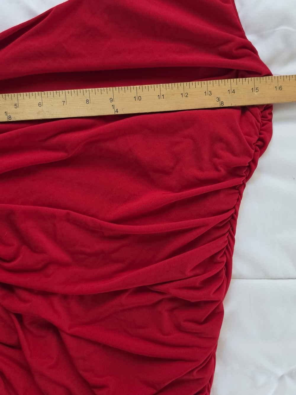 Lulu's One-Shoulder Ruched Red Midi Dress - Picture 5 of 8